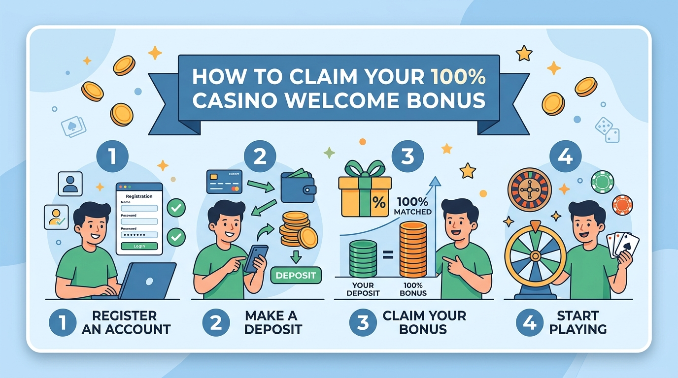 Step-by-step guide to claiming your 100 casino welcome bonus