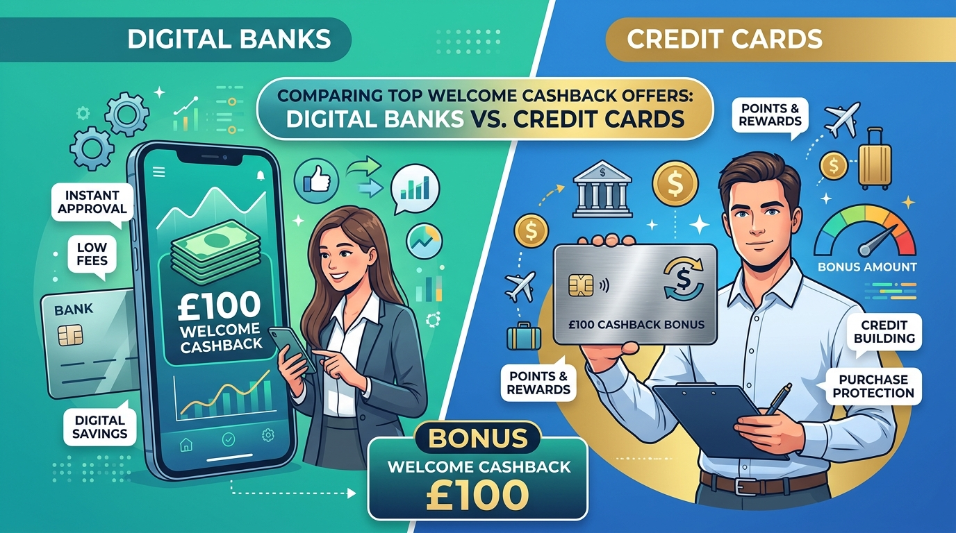 Comparing Top Welcome Cashback Offers: Digital Banks vs. Credit Cards