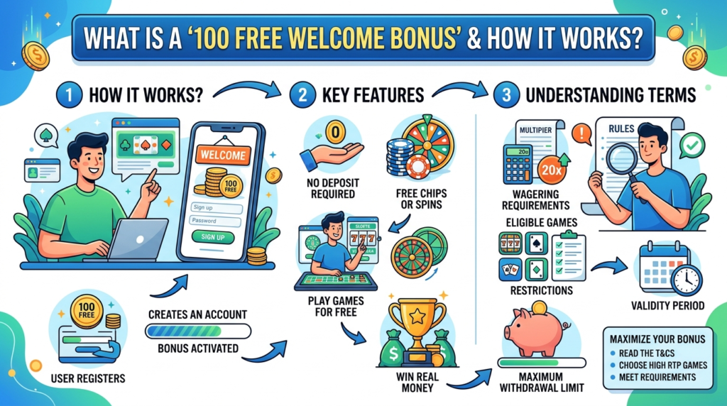 100 Free Welcome Bonus: Claim No Deposit Offers Now!