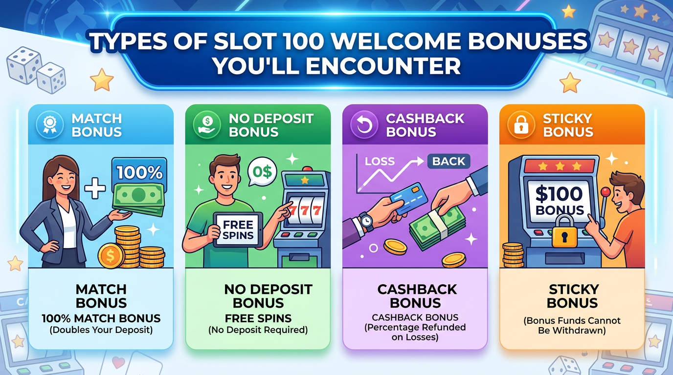 Types of Slot 100 Welcome Bonuses You'll Encounter
